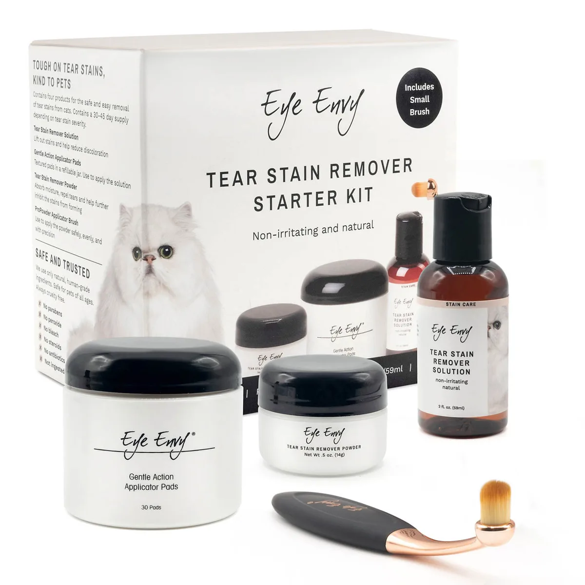 Cat Tear Stain Remover Starter Kit with Brush